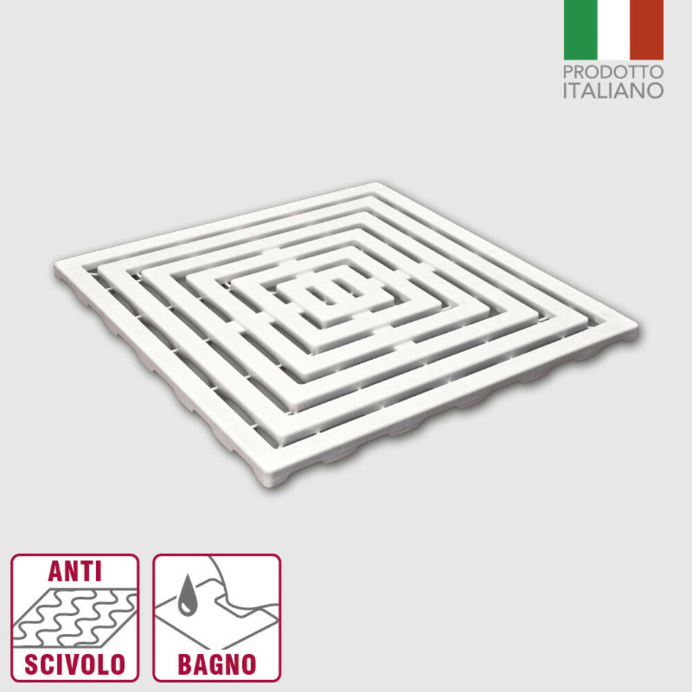 TAPPETO DOCCIA RIGIDO CM.60X60 BIANCO